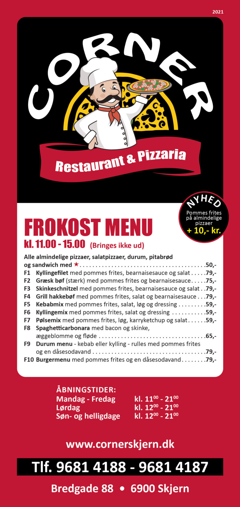 Frokost Menu Velkommen til Corner i Skjern